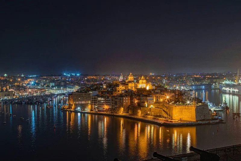 Malta's vibrant nightscape enhances the cultural richness of English language immersion